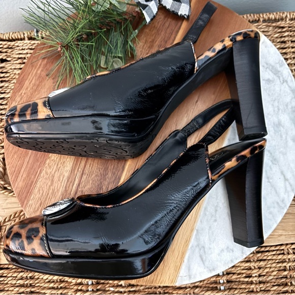 Brighton Babs Made In Italy Womens Heels Pumps Leather Animal Print Shoes Size 7 - Picture 5 of 7